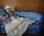 Edouard Manet, Portrat der Frau Manet auf blauem Sofa